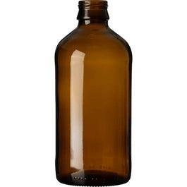 12 oz. (355 ml) Amber Glass Stubby Beer Bottles, Pry-Off Crown, 26-611, 24/cs