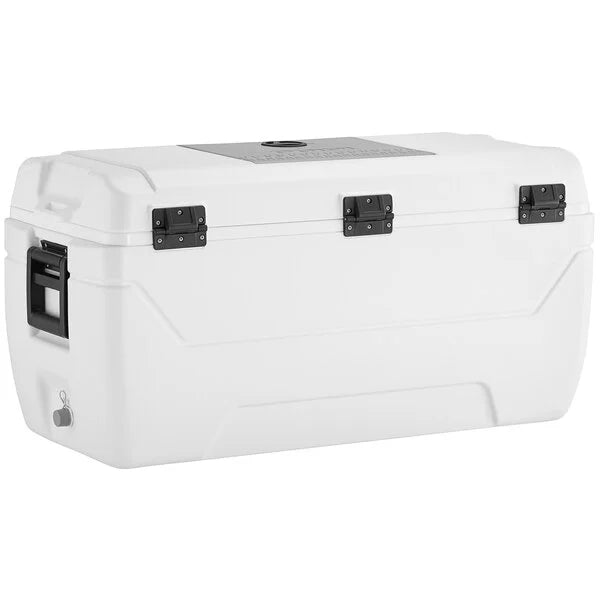 Igloo 50048 MaxCold 165 Qt. White Cooler with Quick-Access Lid Hatch and Comfort Grip Side Handles