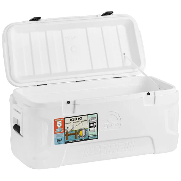 Igloo 50073 Marine Contour 120 Qt. White Cooler with Comfort Grip Side Handles