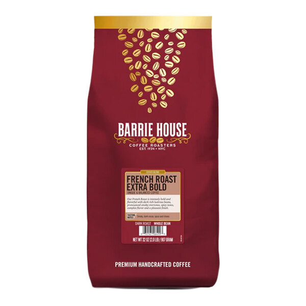 Barrie House French Roast Extra Bold Whole Bean Coffee 2 lb. - 6/Case