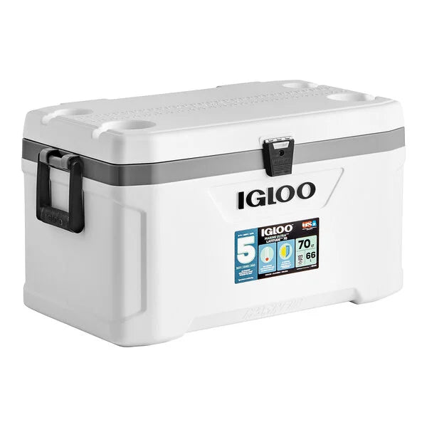 Igloo 50548 Marine Ultra 70 Qt. White Cooler with Comfort Grip Handles