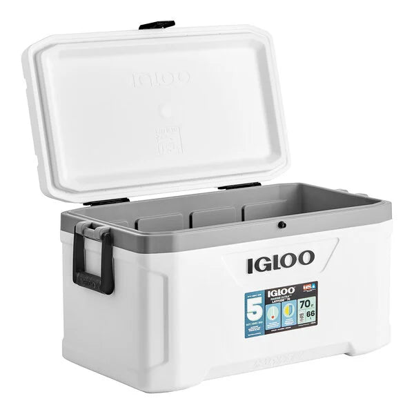 Igloo 50548 Marine Ultra 70 Qt. White Cooler with Comfort Grip Handles