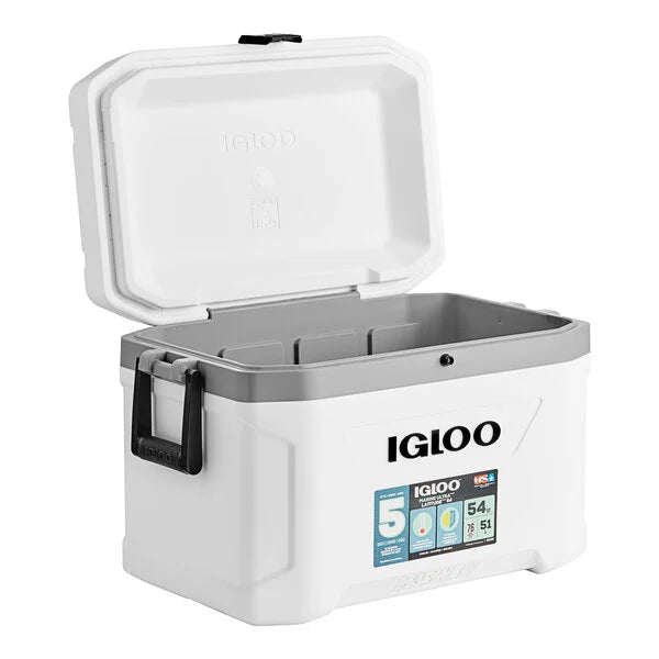 Igloo 50541 Marine Ultra 54 Qt. White Cooler with Comfort Grip Handles