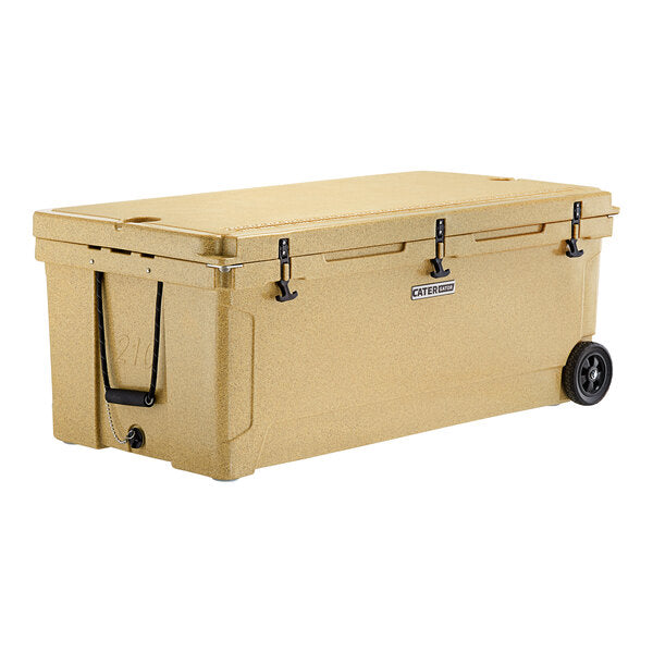 CaterGator CG200SPBW Beige 210 Qt. Mobile Rotomolded Extreme Outdoor Cooler / Ice Chest