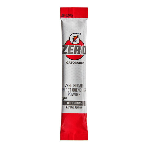 Gatorade Thirst Quencher Zero Sugar Fruit Punch Sports Drink Powder Single Serve Stick - 120/Case