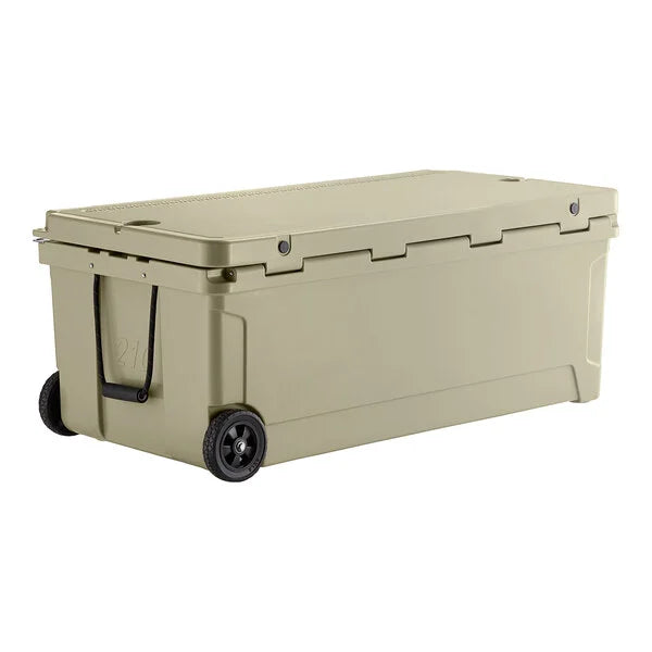 CaterGator CG200TANW Tan 210 Qt. Mobile Rotomolded Extreme Outdoor Cooler / Ice Chest