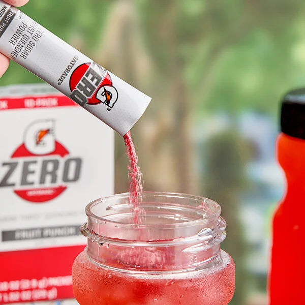 Gatorade Thirst Quencher Zero Sugar Fruit Punch Sports Drink Powder Single Serve Stick - 120/Case