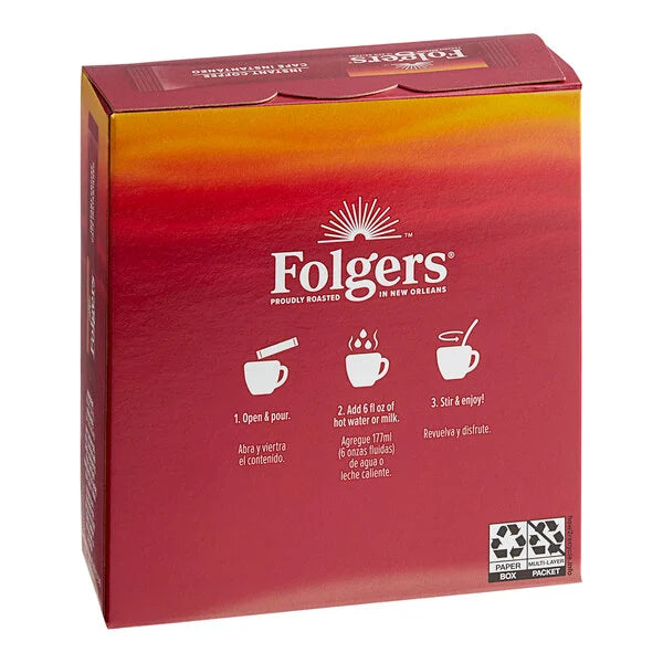 Folgers Classic Roast Instant Coffee Packets - 192/Case