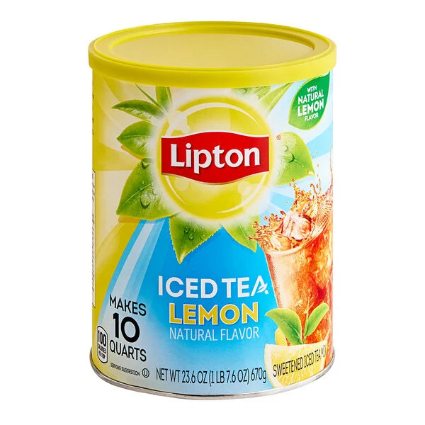 Lipton Powdered Lemon Iced Tea Mix 23.6 oz. - 6/Case