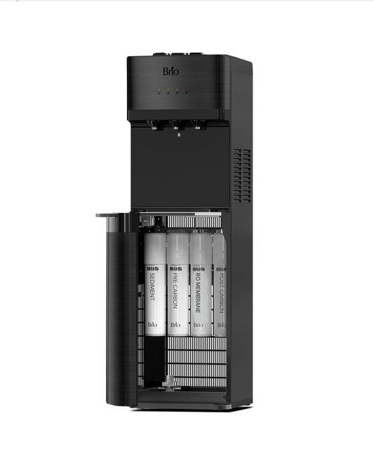 BRIO 500 Series 4-Stage Reverse Osmosis Black Stainless Bottleless Water Cooler