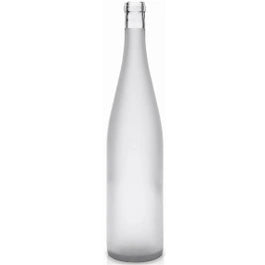 750 ml Frosted Stretch Hock Wine Bottles, Cork 12/cs