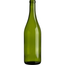 750 ml Champagne Green Burgundy Wine Bottles, Cork