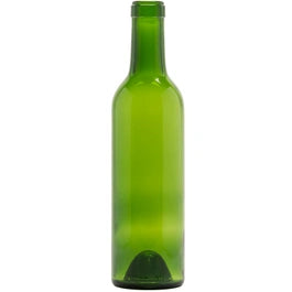 375 ml Champagne Green Bordeaux Wine Bottles, Punted, Cork 12/cs