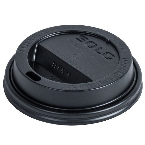 Solo TL31B2-0004 10 oz. Black Plastic Travel Lid - 1000/Case