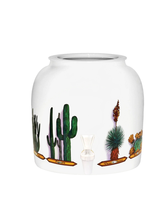 GEO Porcelain Ceramic Crock Water Dispenser - Desert Plants