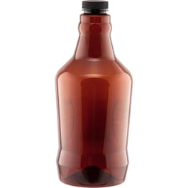 64 oz. Amber Plastic Beer Growler w/ Black Cap, 38mm M38-400