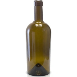 750 ml Antique Green Bordeaux Wine Bottles, Punted Bottom, Cork, 12/cs