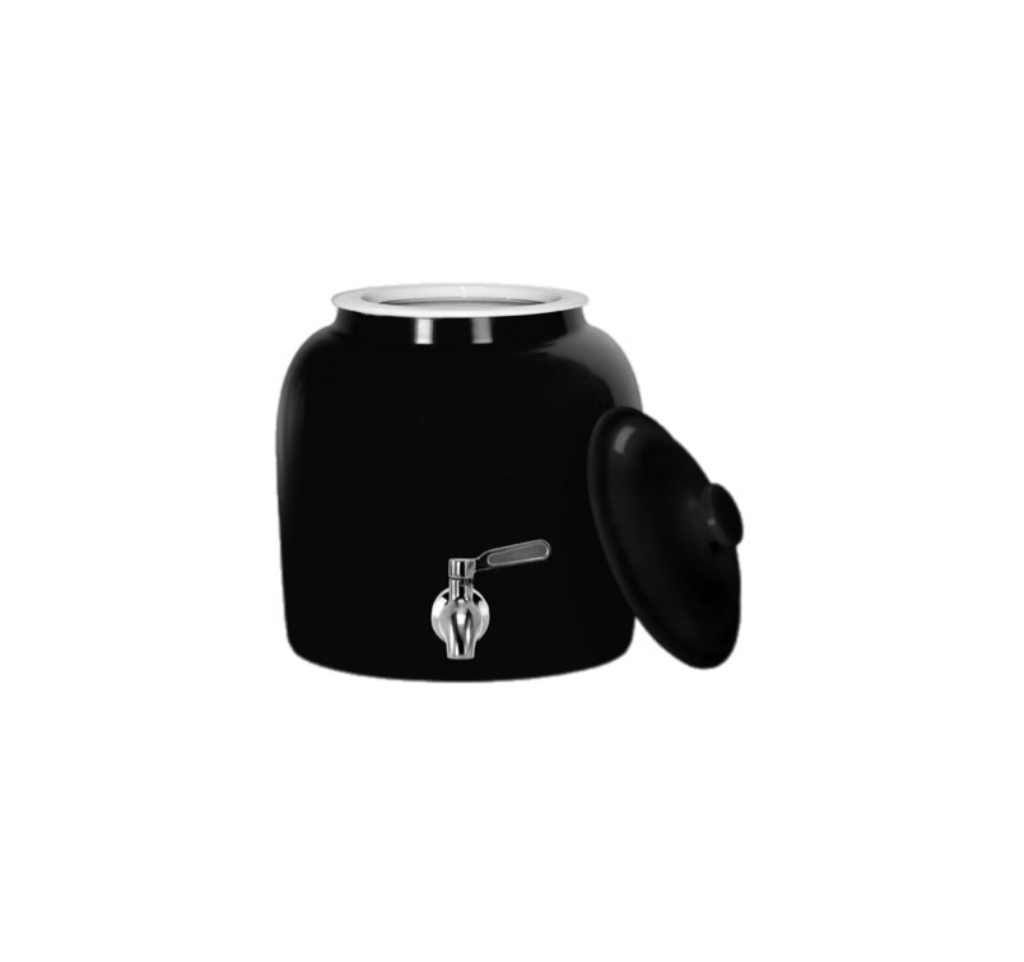 GEO Porcelain Ceramic Crock Water Dispenser - Black