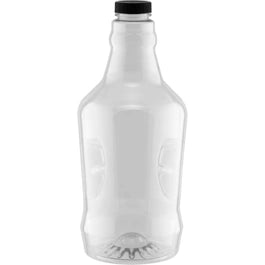 64 oz. Clear Plastic Beer Growler w/ Black Cap, 38mm M38-400