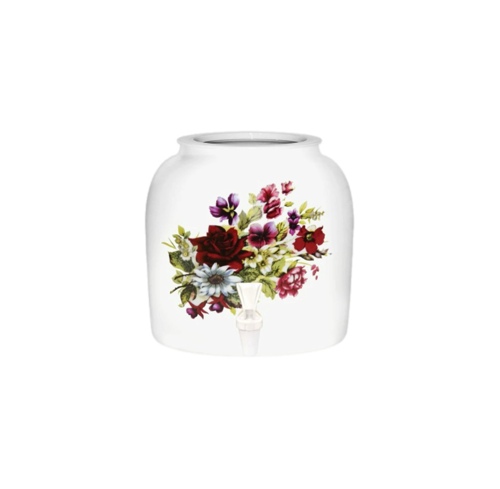 GEO Porcelain Ceramic Crock Water Dispenser - Summer Flowers