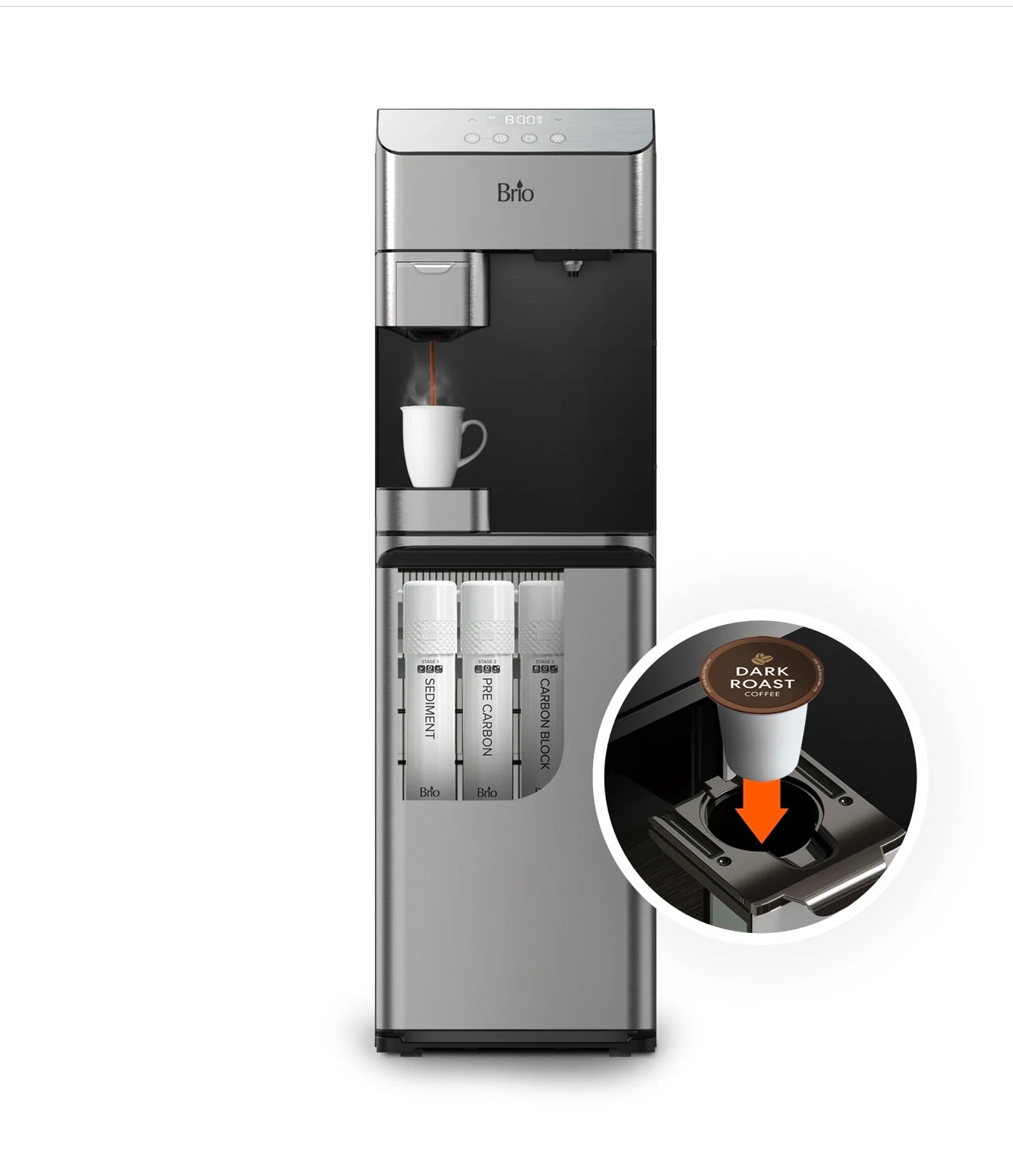 BRIO Moderna 3-Stage Coffee Maker & Bottleless Water Cooler