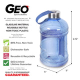 GEO 1/2-Gallon BPA-Free Sports Bottle - Multiple Colors