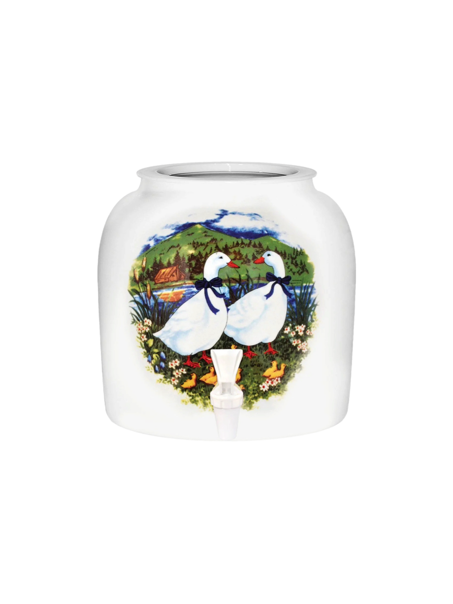 GEO Porcelain Ceramic Crock Water Dispenser - Ducks