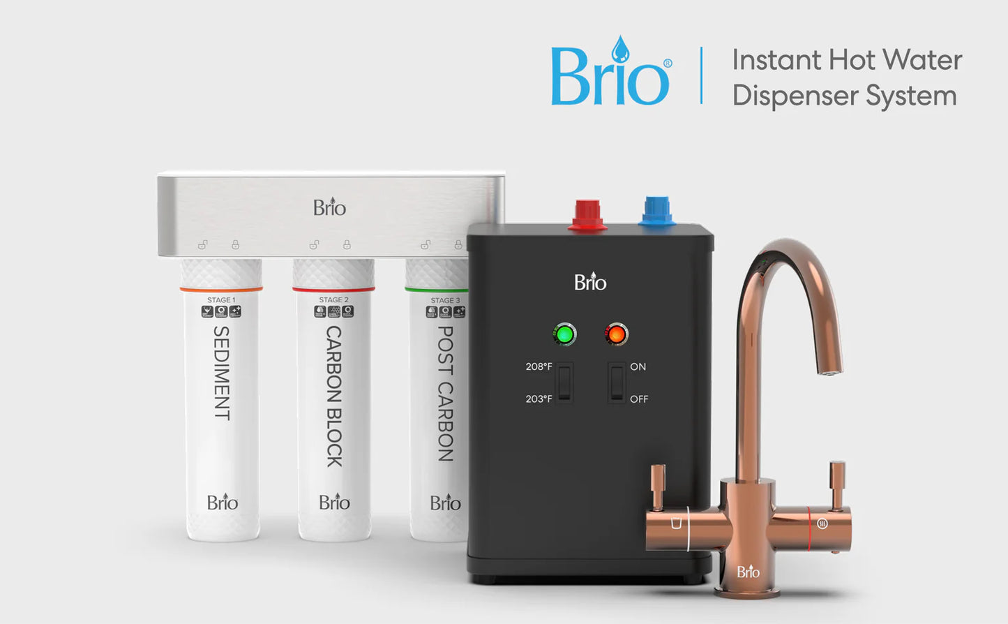 Brio 3-Stage Instant Hot Water Undersink Dispenser System