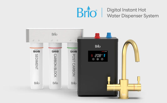 Brio 3-Stage Digital Instant Hot Water Undersink Dispenser System – Brushed Gold