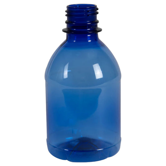 8 oz. Blue PET Water Bottle with 28mm PCO Neck (Cap Sold Separately)