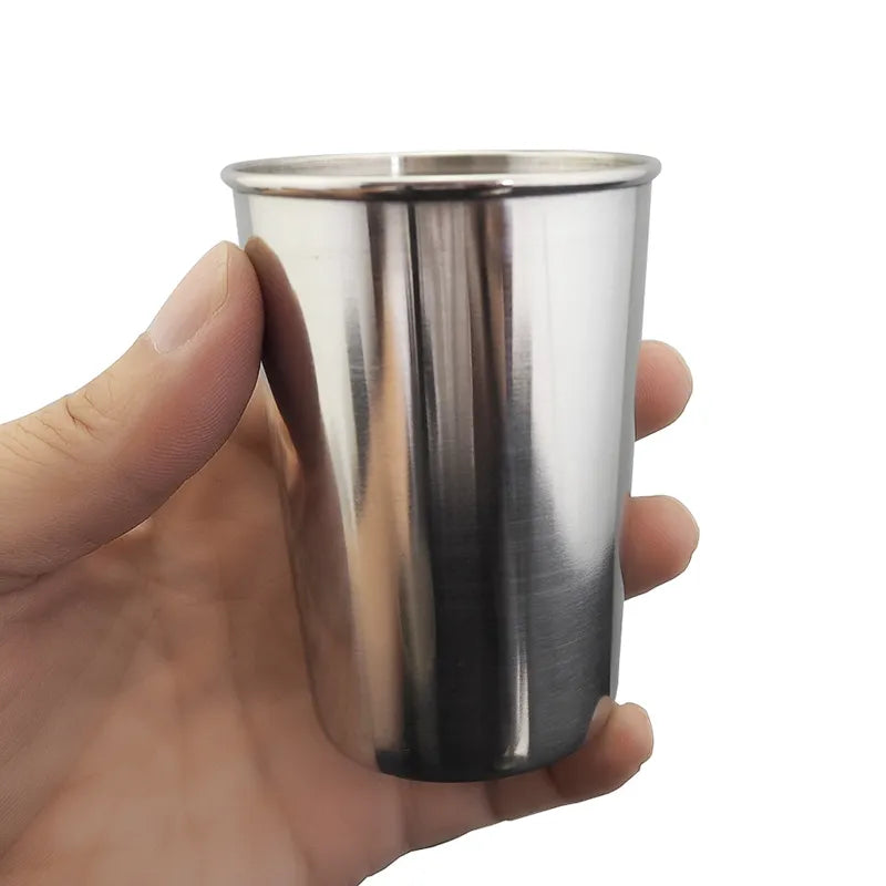 Stainless Steel Metal Cup Beer Cups White Wine Glass Coffee Tumbler Travel Camping Mugs Drinking Coffee Tea Mug Set Outdoor