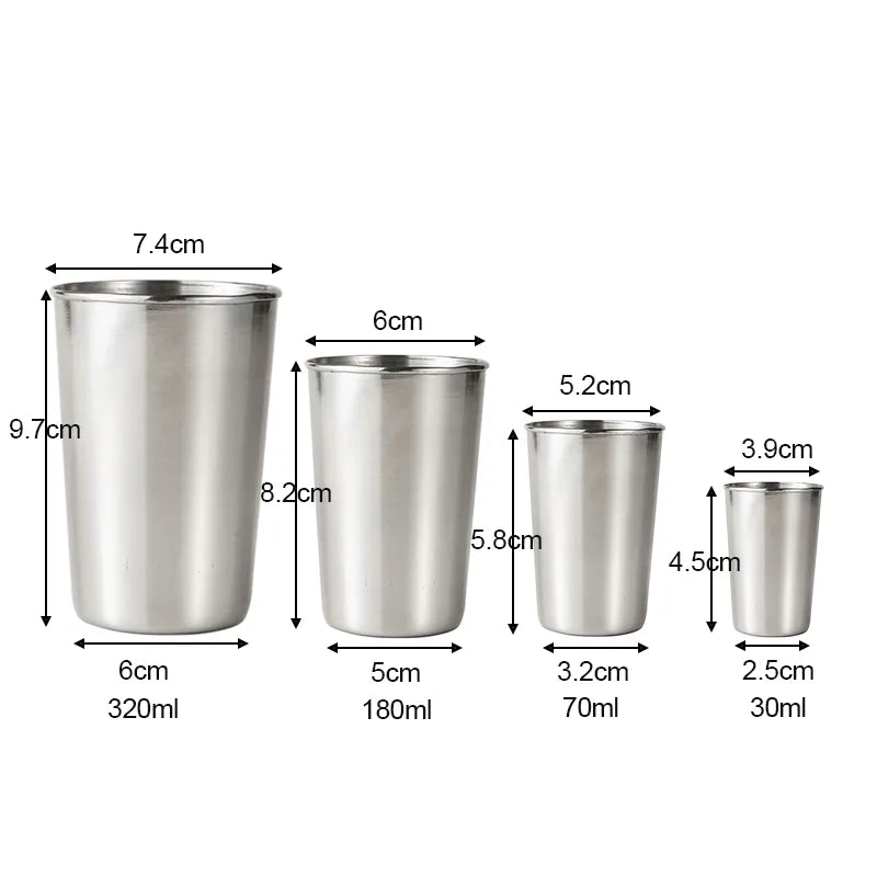 Stainless Steel Metal Cup Beer Cups White Wine Glass Coffee Tumbler Travel Camping Mugs Drinking Coffee Tea Mug Set Outdoor