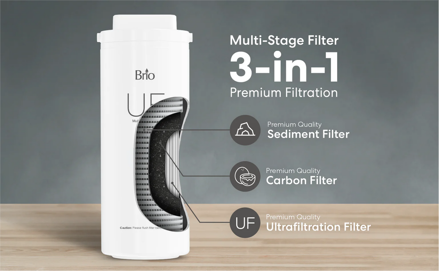 Brio Amphora Ultrafiltration Undersink Filtration System With Faucet Black