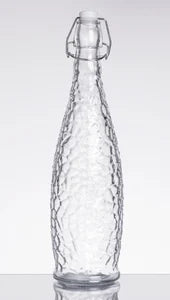 Acopa 32 oz. Textured Glass Water Bottle with Clear Swing Top Lid