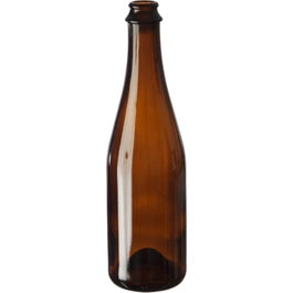 16.9 oz. (500 ml) Amber Glass Sparkling Beer Bottles, Pry-Off Crown, 26-3150, 12/cs